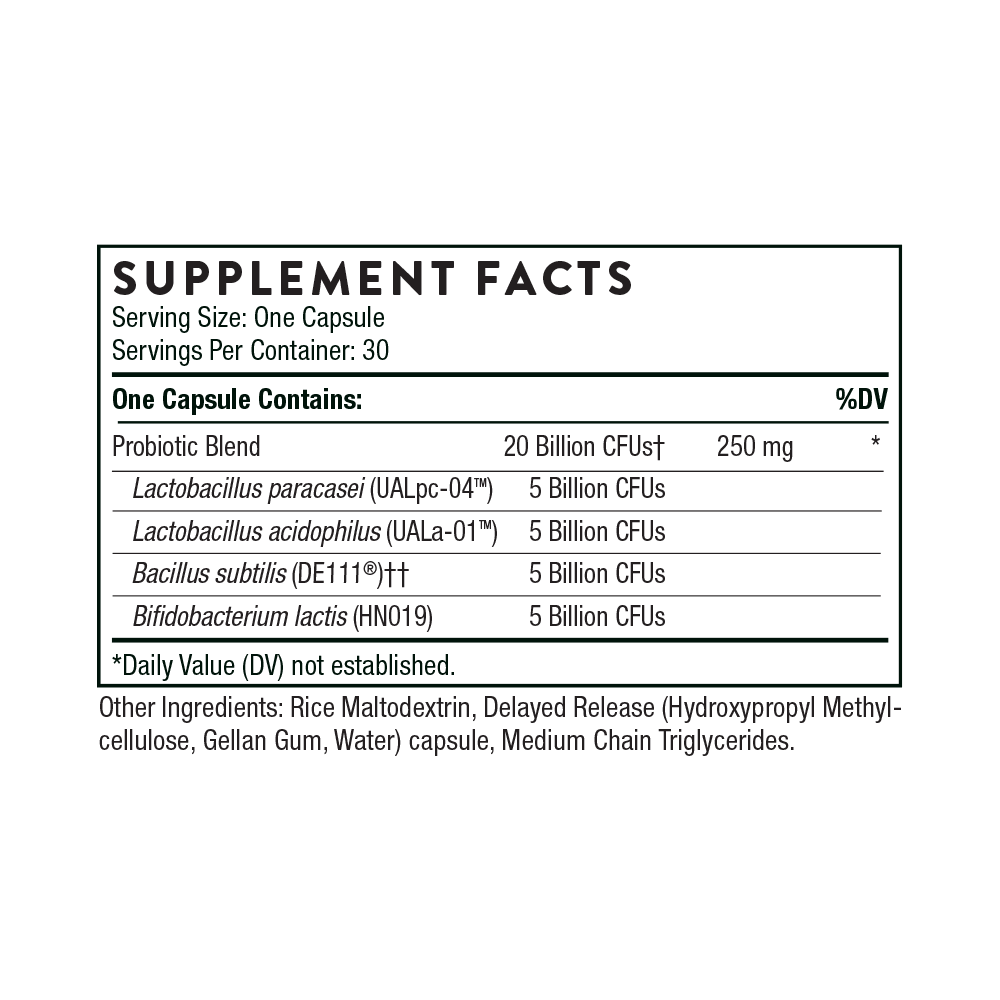 FloraSport 20B Supplement Facts